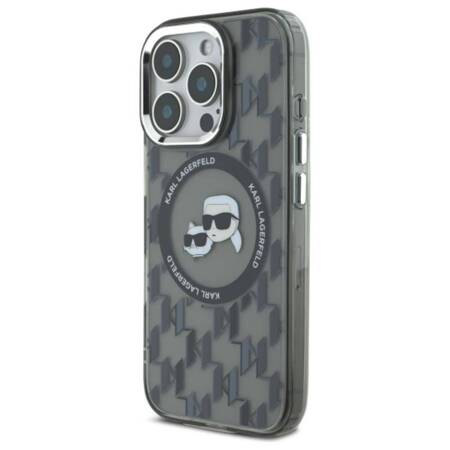 Karl Lagerfeld IML Monogram Karl & Choupette Head MagSafe - Etui iPhone 16 Pro (czarny)