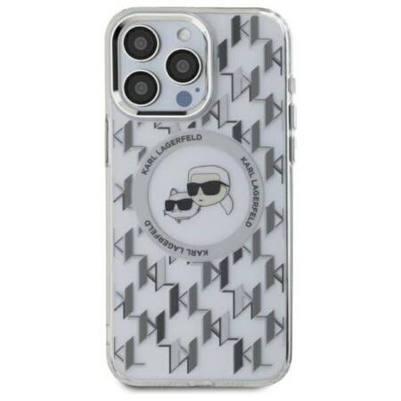 Karl Lagerfeld IML Monogram Karl & Choupette Head MagSafe - Etui iPhone 16 Pro (przezroczysty)