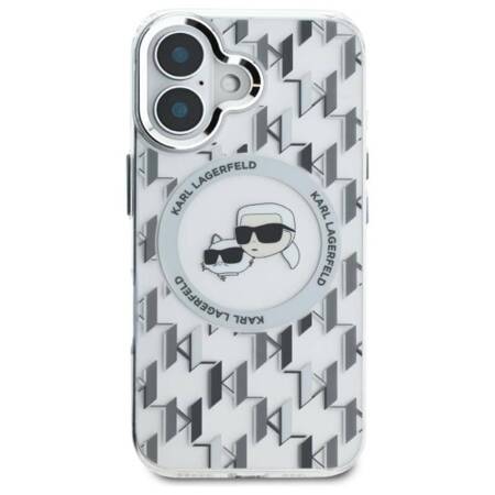 Karl Lagerfeld IML Monogram Karl & Choupette Head MagSafe - Etui iPhone 16 (przezroczysty)