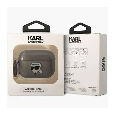 Karl Lagerfeld KKLAP2HNIKTCK Airpods Pro 2 cover czarny/black Ikonik Karl Lagerfeld