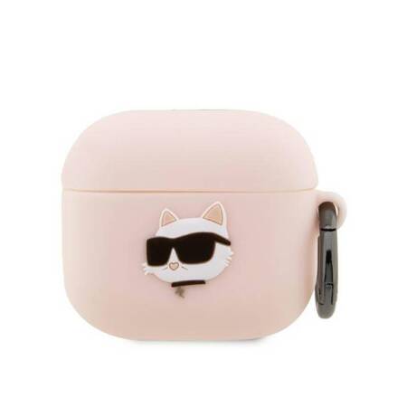 Karl Lagerfeld KLA3RUNCHP AirPods 3 cover różowy/pink Silicone Choupette Head 3D