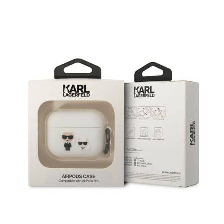 Karl Lagerfeld KLACAPSILKCW AirPods Pro cover biały/white Silicone Karl & Choupette