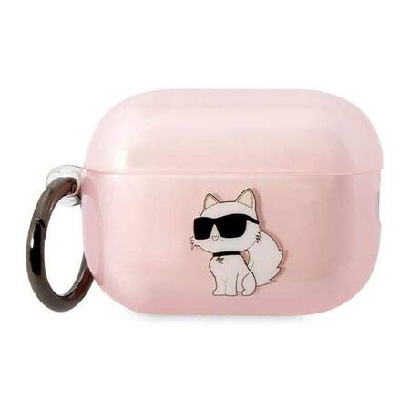 Karl Lagerfeld KLAP2HNCHTCP Airpods Pro 2 cover różowy/pink Ikonik Choupette