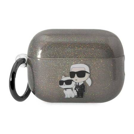 Karl Lagerfeld KLAP2HNKCTGK Airpods Pro 2 cover czarny/black Gliter Karl&Choupette