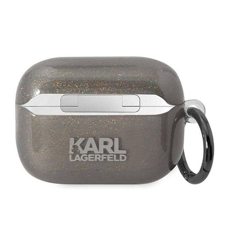 Karl Lagerfeld KLAP2HNKCTGK Airpods Pro 2 cover czarny/black Gliter Karl&Choupette