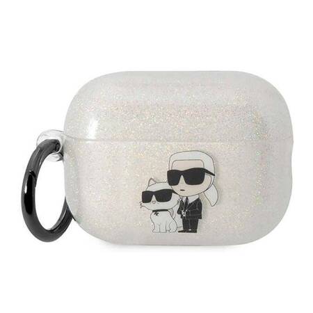 Karl Lagerfeld KLAP2HNKCTGT Airpods Pro 2 cover transparent Gliter Karl&Choupette