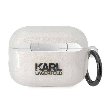 Karl Lagerfeld KLAP2HNKCTGT Airpods Pro 2 cover transparent Gliter Karl&Choupette