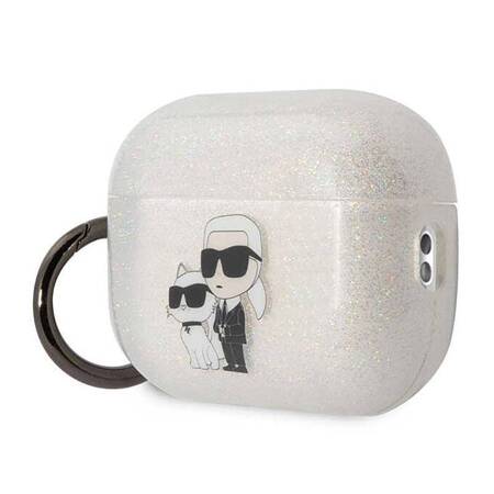 Karl Lagerfeld KLAP2HNKCTGT Airpods Pro 2 cover transparent Gliter Karl&Choupette