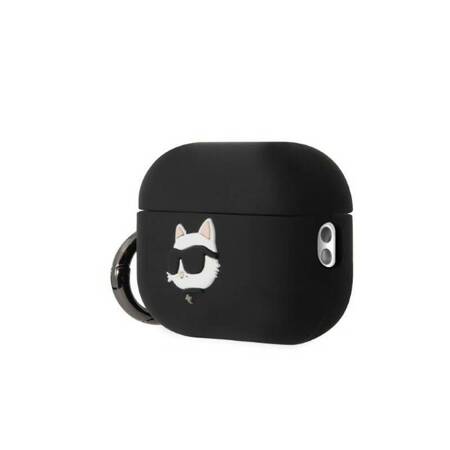 Karl Lagerfeld KLAP2RUNCHK AirPods Pro 2 cover czarny/black Silicone Choupette Head 3D