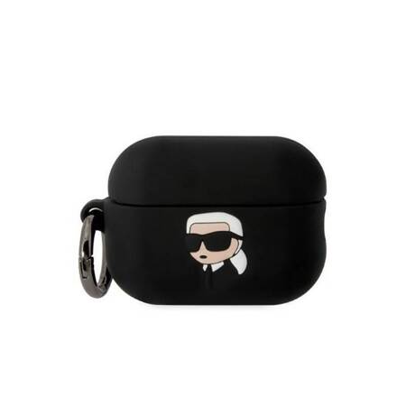 Karl Lagerfeld KLAP2RUNIKK AirPods Pro 2 cover czarny/black Silicone Karl Head 3D