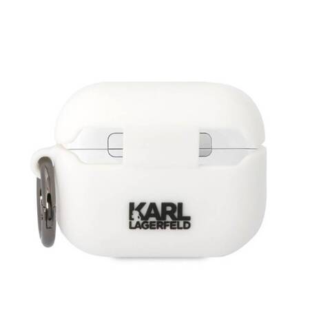 Karl Lagerfeld KLAPRUNCHH AirPods Pro cover biały/white Silicone Choupette Head 3D