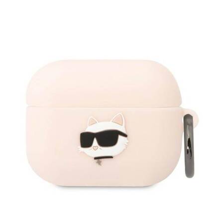 Karl Lagerfeld KLAPRUNCHP AirPods Pro cover różowy/pink Silicone Choupette Head 3D