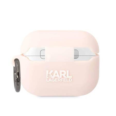 Karl Lagerfeld KLAPRUNCHP AirPods Pro cover różowy/pink Silicone Choupette Head 3D