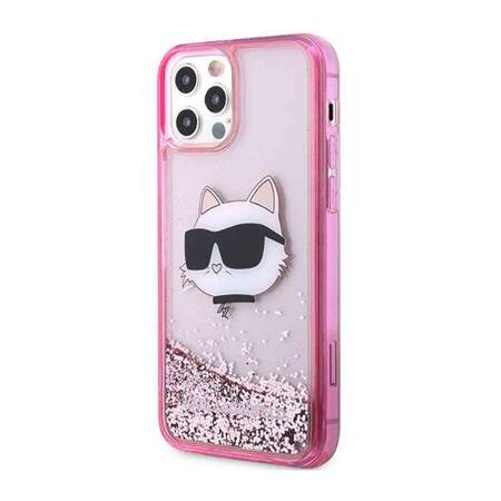 Karl Lagerfeld KLHCP12MLNCHCP iPhone 12/ 12 Pro 6,1" różowy/pink hardcase Glitter Choupette Head