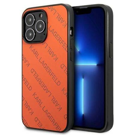 Karl Lagerfeld KLHCP13LPTLO iPhone 13 Pro / 13 6,1" hardcase pomarańczowy/orange Perforated Allover