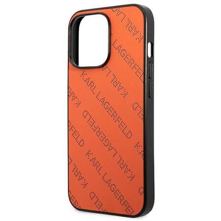 Karl Lagerfeld KLHCP13LPTLO iPhone 13 Pro / 13 6,1" hardcase pomarańczowy/orange Perforated Allover