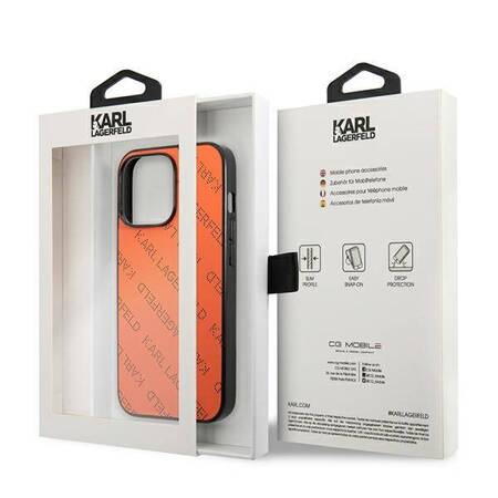 Karl Lagerfeld KLHCP13LPTLO iPhone 13 Pro / 13 6,1" hardcase pomarańczowy/orange Perforated Allover