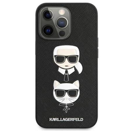 Karl Lagerfeld KLHCP13LSAKICKCBK iPhone 13 Pro / 13  6,1" czarny/black book Saffiano Karl & Choupette