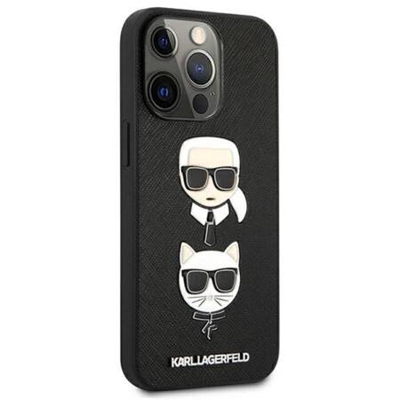 Karl Lagerfeld KLHCP13LSAKICKCBK iPhone 13 Pro / 13  6,1" czarny/black book Saffiano Karl & Choupette