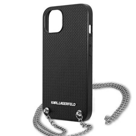 Karl Lagerfeld KLHCP13SPMK iPhone 13 mini 5,4" hardcase czarny/black Leather Textured and Chain