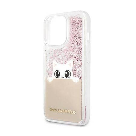 Karl Lagerfeld KLHCP13XPABGNU iPhone 13 Pro Max 6,7" różowy/pink hardcase PEEK A BOO Liquid Glitter