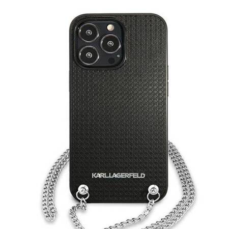 Karl Lagerfeld KLHCP13XPMK iPhone 13 Pro Max 6,7" hardcase czarny/black Leather Textured and Chain