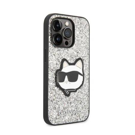Karl Lagerfeld KLHCP14LG2CPS iPhone 14 Pro 6,1" srebrny/silver hardcase Glitter Choupette Patch