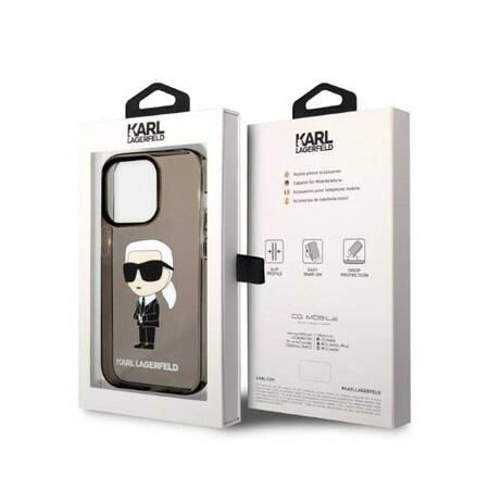 Karl Lagerfeld KLHCP14LHNIKTCK iPhone 14 Pro 6,1" czarny/black hardcase Ikonik Karl Lagerfeld