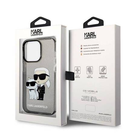 Karl Lagerfeld KLHCP14LHNKCTGK iPhone 14 Pro 6,1" czarny/black hardcase IML GLIT NFT Karl&Choupette