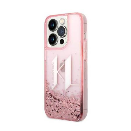 Karl Lagerfeld KLHCP14LLBKLCP iPhone 14 Pro 6,1" różowy/pink hardcase Liquid Glitter Big KL