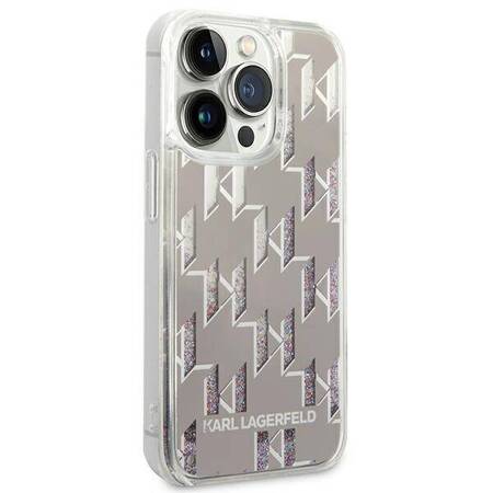 Karl Lagerfeld KLHCP14LLMNMS iPhone 14 Pro 6,1" hardcase srebrny/silver Liquid Glitter Monogram