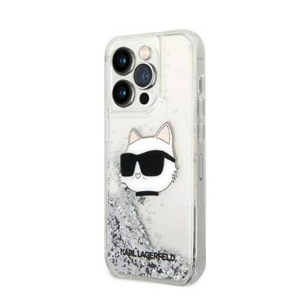 Karl Lagerfeld KLHCP14LLNCHCS iPhone 14 Pro 6,1" srebrny/silver hardcase Glitter Choupette Head