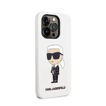 Karl Lagerfeld KLHCP14LSNIKBCH iPhone 14 Pro 6,1" hardcase biały/white Silicone Ikonik