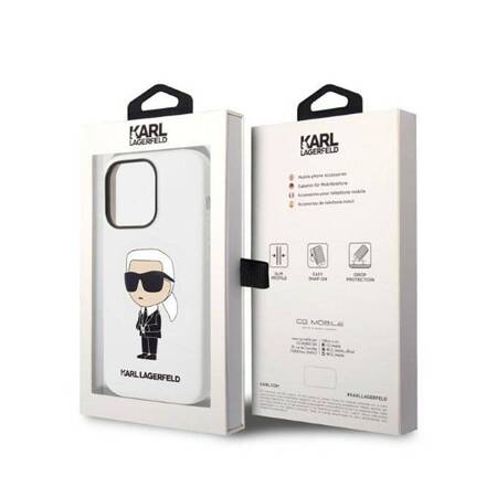 Karl Lagerfeld KLHCP14LSNIKBCH iPhone 14 Pro 6,1" hardcase biały/white Silicone Ikonik