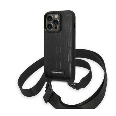 Karl Lagerfeld KLHCP14LSTMMK iPhone 14 Pro 6,1" hardcase czarny/black Monogram Plaque Logo Strap