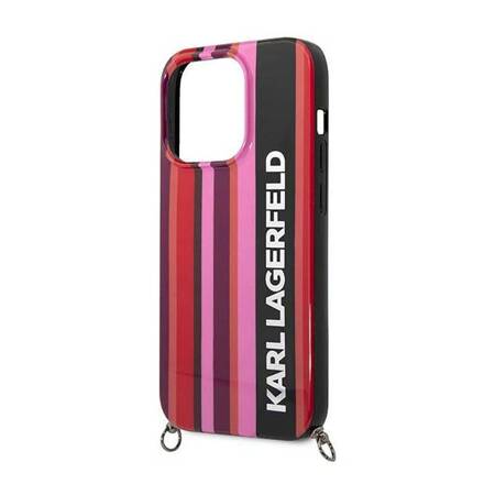 Karl Lagerfeld KLHCP14LSTSTP iPhone 14 Pro 6,1" hardcase różowy/pink Color Stripes Strap