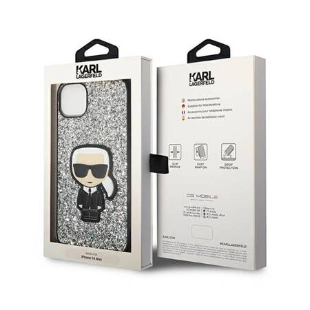 Karl Lagerfeld KLHCP14MGFKPG iPhone 14 Plus 6,7" hardcase srebrny/silver Glitter Flakes Ikonik