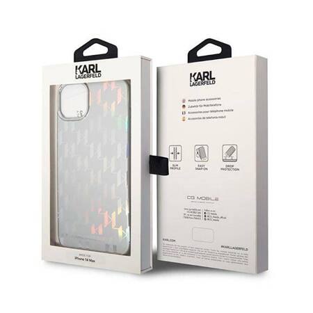 Karl Lagerfeld KLHCP14MLGMMSV3 iPhone 14 Plus 6,7" hardcase srebrny/silver Monogram Iridescent