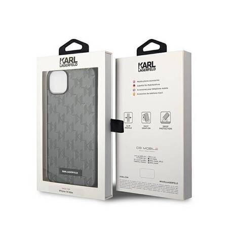 Karl Lagerfeld KLHCP14MSAKLHPG iPhone 14 Plus 6,7" hardcase szary/grey Saffiano Mono Metal Logo