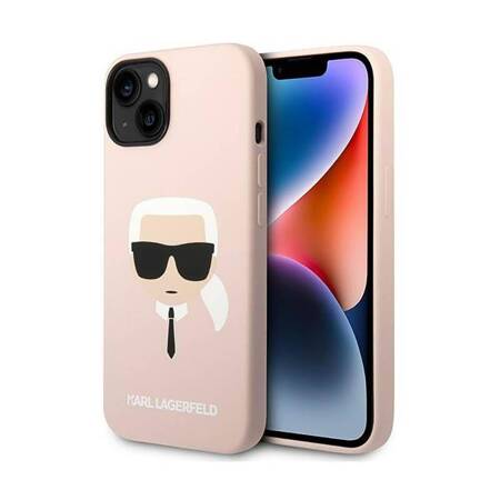 Karl Lagerfeld KLHCP14MSLKHLP iPhone 14 Plus 6,7" hardcase różowy/pink Silicone Karl`s Head