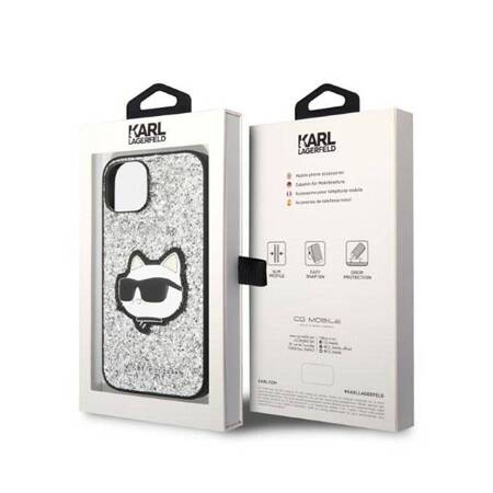 Karl Lagerfeld KLHCP14SG2CPS iPhone 14 6,1" srebrny/silver hardcase Glitter Choupette Patch