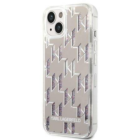 Karl Lagerfeld KLHCP14SLMNMS iPhone 14 6,1" hardcase srebrny/silver Liquid Glitter Monogram