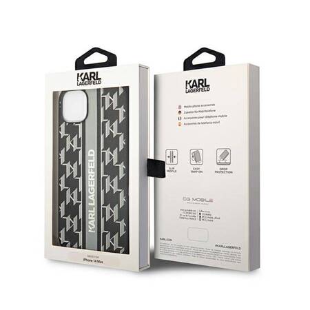 Karl Lagerfeld KLHCP14SPGKLSKG iPhone 14 6,1" hardcase szary/grey Monogram Stripe