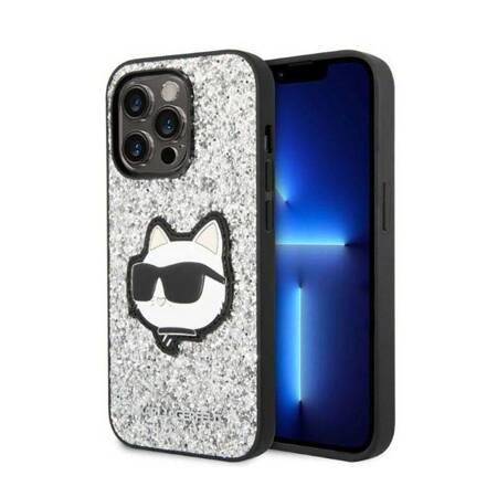 Karl Lagerfeld KLHCP14XG2CPS iPhone 14 Pro Max 6,7" srebrny/silver hardcase Glitter Choupette Patch