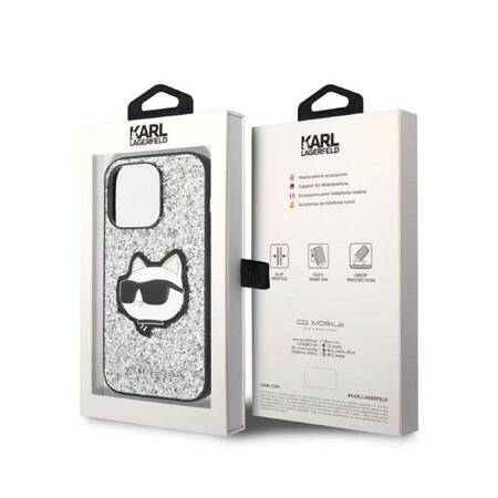 Karl Lagerfeld KLHCP14XG2CPS iPhone 14 Pro Max 6,7" srebrny/silver hardcase Glitter Choupette Patch