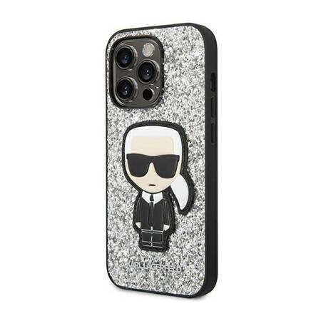 Karl Lagerfeld KLHCP14XGFKPG iPhone 14 Pro Max 6,7" hardcase srebrny/silver Glitter Flakes Ikonik