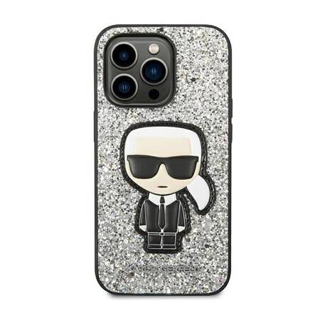 Karl Lagerfeld KLHCP14XGFKPG iPhone 14 Pro Max 6,7" hardcase srebrny/silver Glitter Flakes Ikonik