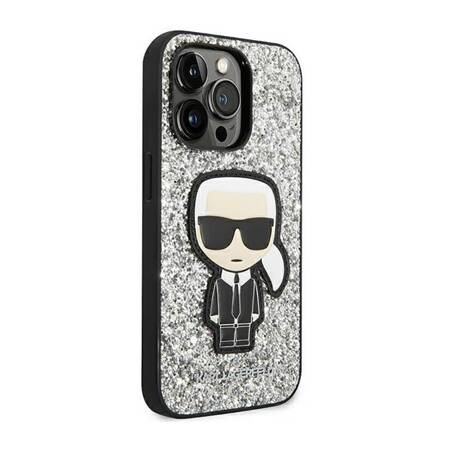 Karl Lagerfeld KLHCP14XGFKPG iPhone 14 Pro Max 6,7" hardcase srebrny/silver Glitter Flakes Ikonik