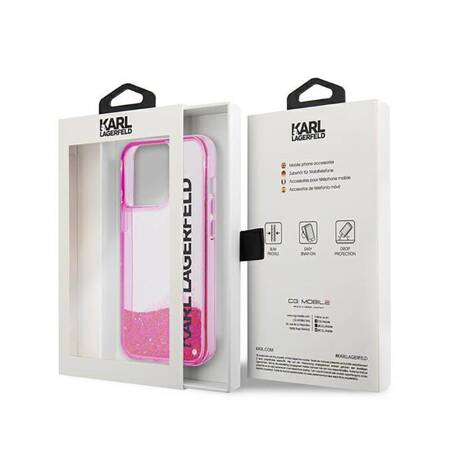 Karl Lagerfeld KLHCP14XLCKVF iPhone 14 Pro Max 6,7" różowy/pink hardcase Liquid Glitter Elong