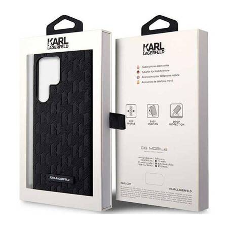 Karl Lagerfeld KLHCS23LSAKLHPK S23 Ultra S918 hardcase czarny/black Saffiano Mono Metal Logo